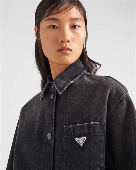 pasta prada shirt|Black Denim Shirt .